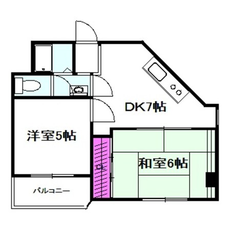 ブルーリングフラットキョウエイの物件間取画像